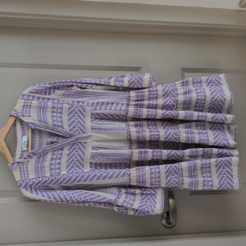 Anthropologie Devotion twins lavender dress tribal pattern xs